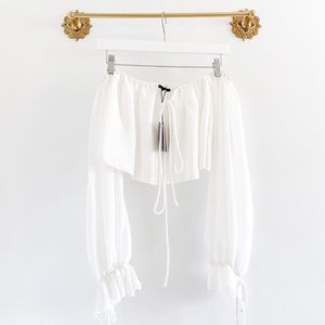 NBD White Off-Shoulder Blouse